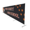 photo of thirty foot long renovate partition with snarling tiger head graphic and north county high school