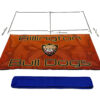 photo of ten foot renovate partition that says billington bull dogs with a graphic of a bull dog head fully broken down into its individual pieces