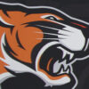 graphic of snarling tiger head with black background